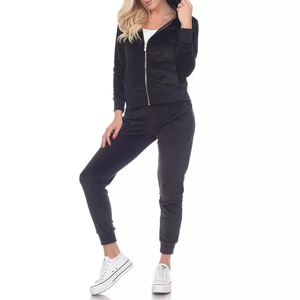 ชุดวอร์มผ้าฟลีซ100% ลายพื้นมีฮู้ดสำหรับผู้หญิงชุดวอร์มฤดูหนาวบริการ OEM ขายดี - Product Image 3