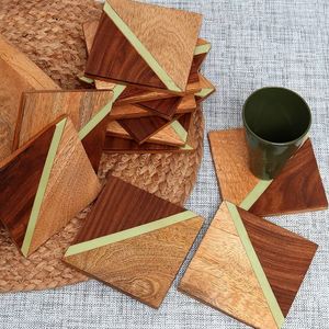 Tasse de sous-verre de luxe avec incrustation d'os véritable et forme carrée pour ustensiles de cuisine - Product Image 2