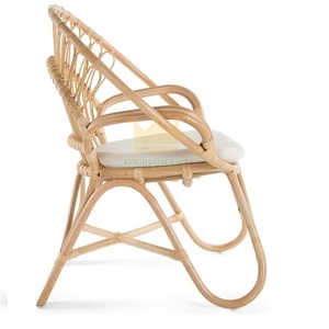 Fauteuil à boucle en rotin rond moderne avec coussin de siège chaise haute pour bébé pour salle à manger cuisine salon extérieur utilisation dans le parc - Product Image 2
