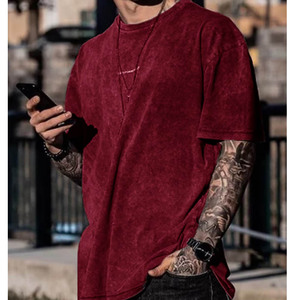 Acid Wash 230 Gsm 100% Coton Drop Shoulder Heavyweight Custom Logo Oversize Vintage Wholesale T-shirt - Product Image 5