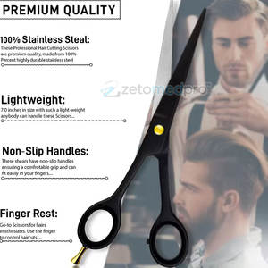 Precise Black Titanium <b>Hair</b> <b>Cutting</b> <b>Scissors</b> <b>for</b> Professionals <b>Hair</b> Stylist Tools Black Titanium Barber <b>Scissors</b> - Product Image 6