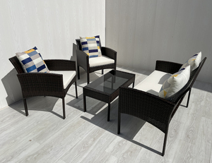 Vietnam Factory Top Notch Quality Modern Outdoor 4-Piece <b>Rattan</b> <b>Sofa</b> Set with Polyester Cushions for Garden Furniture Patio - Product Image 2