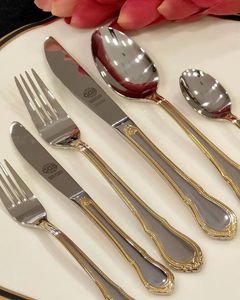 Cubiertos duraderos de acero inoxidable pulido, cubiertos de metal clásicos para comer todos los días - Product Image 1