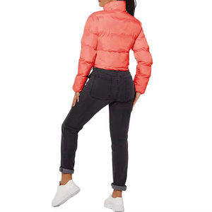Chaqueta Corta Acolchada Cortavientos y Transpirable de Color Sólido para Mujer, Ropa Deportiva de Manga Larga con Impresión Personalizada con Logotipo - Product Image 2