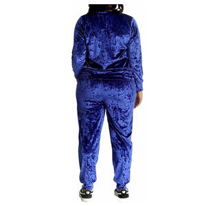 Venta al por mayor de chándales de terciopelo grueso de buena calidad ropa de calle mujer terciopelo personalizado chándal de terciopelo - Product Image 2