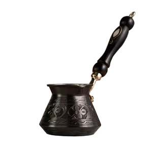 Fleur de luxe cuivre turc cafetière avec manche en bois vaisselle tasse à café maison cuisine restaurant hôtel fête table décor - Product Image 4