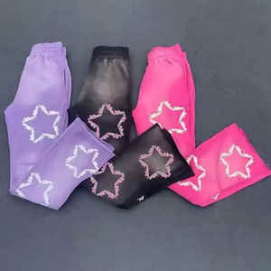 Custom Puff Printing Logo Hoodies Two <b>Pics</b> Set Sportswear <b>100</b>% Cotton Pullover Long Sleeve Tracksuit For Men - Product Image 6