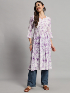 Vestido largo MulMul estampado de verano para mujer, bordado Chikan hecho a mano, silueta recta, vestido de diseño sólido étnico Natural - Product Image 5