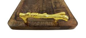 Plateau de service artisanal en bois de manguier naturel - Product Image 4