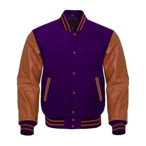 Veste en laine sur mesure avec manches en cuir de vache véritable, vente en gros de vestes en laine de haute qualité, vestes universitaires en laine - Product Image 1