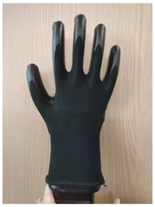 Gants de travail enduits de nitrile noir, doublure en polyester 13G, gants de sécurité industriels - Product Image 1