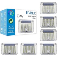 Lámpara Solar Cuadrada LED de Aluminio HYBEC para Exteriores, Difusor de Policarbonato, Luz Diurna de 5000K, Ángulo de Haz de 20°, Jardín-300lm