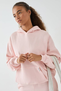 Sweat-shirts d'hiver personnalisés en molleton 100 % coton respirant, coupe ample, manches longues, à capuche, pour femmes, couleur contrastée, devant haut - Product Image 4
