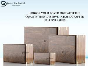 American Style Large Biodegradable Wooden <b>Urn</b> Perfect Memorial Keepsake for Beloved Ones Adult <b>Pet</b> or Baby Ashes Decoration - Product Image 6