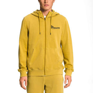 Sweat à capuche unisexe personnalisé pour homme avec fermeture éclair, broderie, 100% coton, respirant, anti-rétrécissement, 400GSM, sweat à capuche lourd avec fermeture éclair - Product Image 1