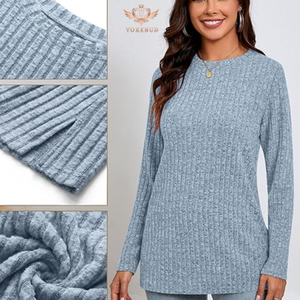 Offre Spéciale hiver grande taille femmes vêtements col rond sweat élégant à la mode couleur unie tenue décontractée pour dames de BD - Product Image 3