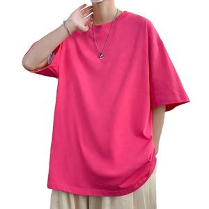 Camisetas básicas de algodón de gran tamaño para hombre, ropa informal estilo Hip Hop, camisetas casuales de manga corta, cuello redondo, transpirable, secado rápido, nuevo logotipo ligero - Product Image 1