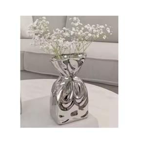 Vase de luxe de Style nordique plaqué argent étoile Arrangement de fleurs hydroponiques créatives pour la décoration intérieure vases de chambre pour les fleurs - Product Image 1