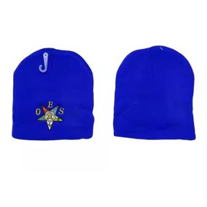 High Quality Custom Blue OES Embroidered Eastern Star <b>Beanie</b> Wholesale <b>Knitted</b> Masonic Order Accessory Common Fabric - Product Image 2