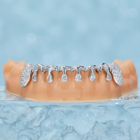 Grillz Iced Out Moissanite Diamant Plaqué Or en Argent Sterling pour Mariage et Sourire Éclatant à Prix Indiens