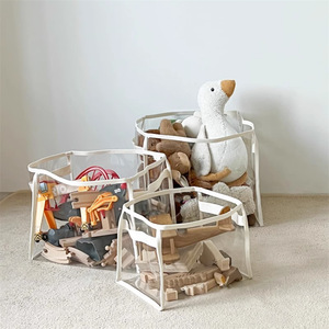 Seau de rangement pour jouets en PVC transparent, grande capacité, boîte de rangement étanche, organisateur de poupées, figurines et briques <span class=keywords><strong>Lego</strong></span>, personnalisable - Product Image 3