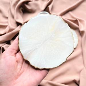 Contemporary Resin <b>Serving</b> Tray <b>Set</b> with Coasters, Premium Handmade Food & <b>Beverage</b> Tray for Stylish Homes - Product Image 2