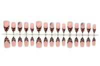 NBL-JX-218 Halloween 3D Pumpkin Spider Web Gothic Press on Nails Réutilisables Couverture Complète Faux Ongles 30PCS
