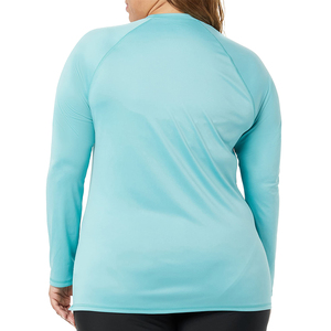 Nouveauté Slim-fit Crew Neck Rash Guard T-shirts Protection de la peau pour les vêtements de plein air Manches longues Rash Guard pour les femmes OEM - Product Image 2