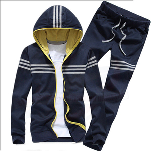 OEM Survêtement d'Hiver pour Hommes en Polaire de Coton Patchwork à Capuche et Pantalon Évasé Ensemble Jogger Deux Pièces avec Manches Empilées - Product Image 2