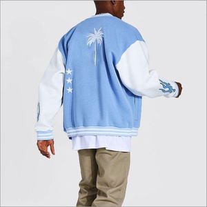 Chaqueta Varsity Vintage Personalizada de Alta Calidad para Hombre, Cuello Alto, Decoración con Botones, Parche de Chenilla, Cierre Frontal con Cremallera, Estilo Béisbol para Invierno - Product Image 5