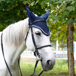 Cache-oreilles en crochet personnalisable de haute qualité pour chevaux de course, voile anti-mouches équin souple pour l'équitation par LCI - Product Image 6