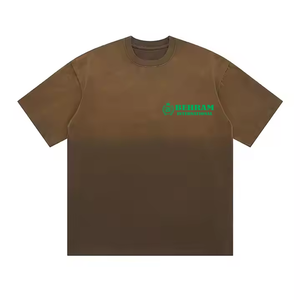 Custom Men's 100% Cotton <b>Acid</b> Washed Eco-Friendly Casual T-shirt Loose Fit <b>Drop</b> Shoulder Heavy Weight 200 GSM Stone Wash Behram - Product Image 3