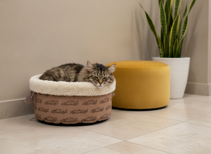 Lit pour animaux de compagnie en forme de pot profond Amistar, tissu Oxford et coussin en fausse fourrure pour animaux de compagnie - Product Image 6