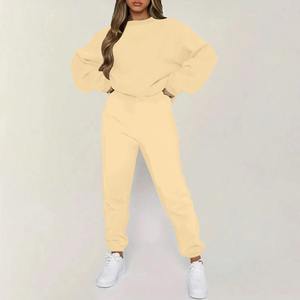 Prix usine 2 pièces ensemble femmes coupe ample surdimensionné sweats à capuche goutte épaule respirant fissure imprimé Vintage bouton conception - Product Image 2