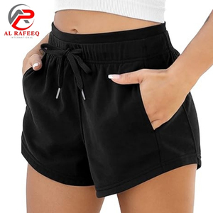 Womens High Waist Custom Summer Workout Sweat Shorts <b>Lace</b> Eco-Friendly Casual French Terry Style Quick Dry Breathable <b>Elastic</b> - Product Image 1