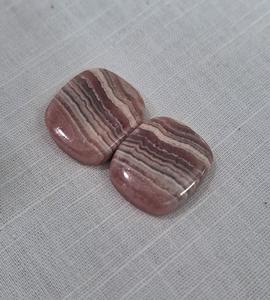 Par de cabujones de Rodocrosita natural, fabricación de piedras preciosas sueltas para colgante, joyería hecha a mano - Product Image 2
