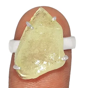 High Quality Natural Libyan Desert 925 Sterling Silver Gemstone Handmade Silver Ring Jewelry Wholesale Factory Price