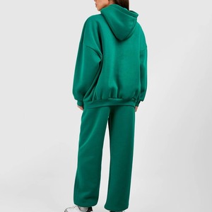 Sweat à capuche vierge surdimensionné pour femmes et pantalons de jogging épaule tombante 2 pièces ensembles d'hiver surdimensionné survêtement femmes - Product Image 6