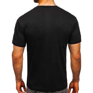 Camiseta de Manga Corta para Hombre, Negra, Estampada, Transpirable, 100% Algodón Orgánico, 200 Gramos, Jersey, Estampado Serigrafiado, Diseño Sólido - Product Image 2