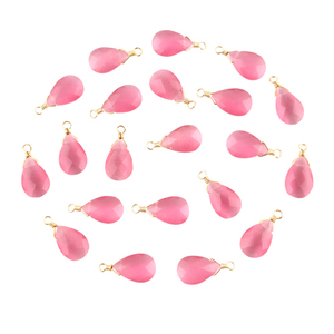 Connecteur de breloque en pierre précieuse, personnalisé, créatif, en forme de cube, en forme de poire, Monalisa, œil de chat, plaqué or, simple, pour la recherche de bijoux - Product Image 1