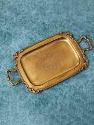 Bandeja de latón Rectangular con bordes curvos, bandeja para servir, decorativa dorada para el hogar, hotel, restaurante, boda, comedor, bandeja para servir - Product Image 3