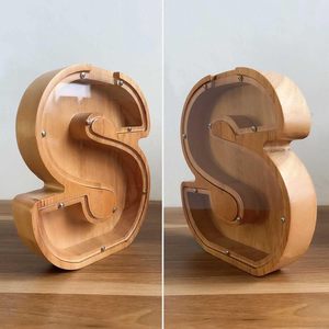 กระปุกออมสินสำหรับเด็กผู้ชายกระปุกใส่เหรียญแบบมีตัวอักษรส่วนตัวกระปุกเงินทำจากไม้สำหรับเด็กกล่องเก็บรูปตัวอักษรแบบสั่งทำ - Product Image 2