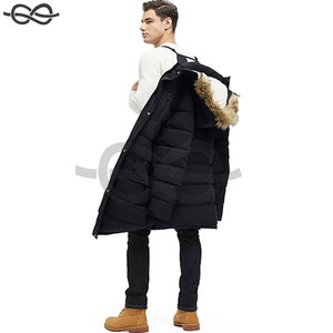 Veste polaire extra longue pour homme Parka d'hiver à capuche Vêtements d'extérieur résistants à l'eau par temps froid - Product Image 5