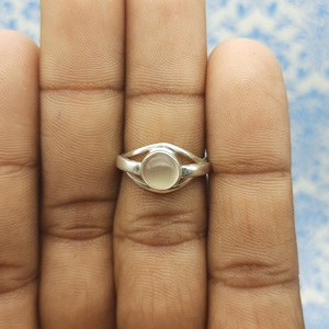 Bague moderne en argent sterling 925 faite à la main en quartz rose naturel, perle de pierre précieuse, bijoux fins, taille personnalisée, quantité en gros pour mariage - Product Image 6