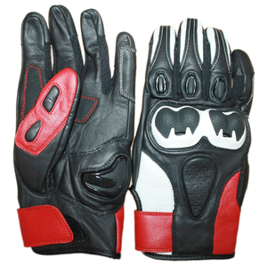 New Red & Black Genuine Cowhide Leather Motorbike Gloves Waterproof Motorcycle Auto Racing Wear Multi-Color Gloves For Unisex - Product Image 1