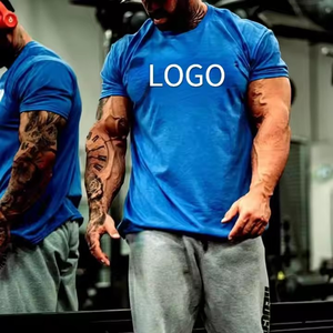Camisetas de gimnasio para hombre de la mejor calidad, diseño de logotipo personalizado transpirable de gran tamaño en relieve 100% algodón, crea tu propio estilo - Product Image 1