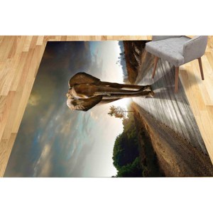 Tapis à imprimé éléphant : Tapis à motif animal, décoration de salon, tapis à poils doux - Product Image 4