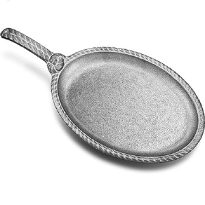 Plateau de service alimentaire noir de forme ronde en métal vintage royal avec poignée table à manger pour fêtes d'intérieur plateau décoratif pour la maison - Product Image 3