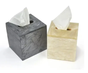 Caja de pañuelos Contenedor decorativo para el hogar Servilletero negro Cubierta de caja de pañuelos de resina Soporte DE PAPEL DE LA India - Product Image 3