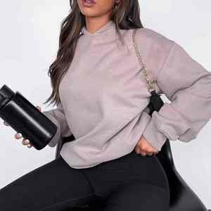 Sweat-shirts à capuche oversize à épaules tombantes pour femmes, prix de gros, hiver, respirant, velours, streetwear, logo personnalisé - Product Image 5